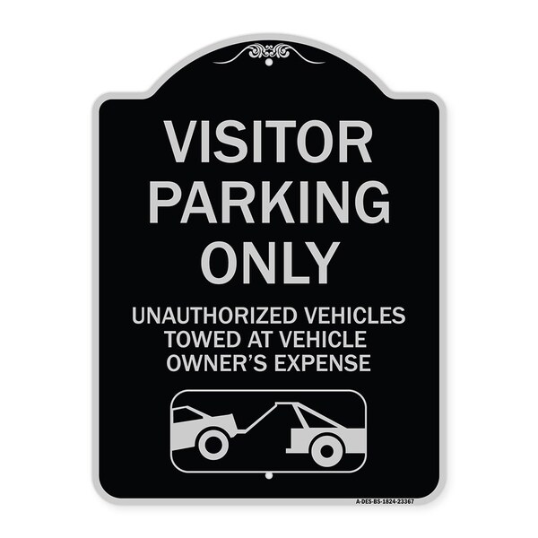 Signmission Parking Restriction Visitor Parking Only Unauthorized Vehicles Towed at Owner Expense, BS-1824-23367 A-DES-BS-1824-23367 - main